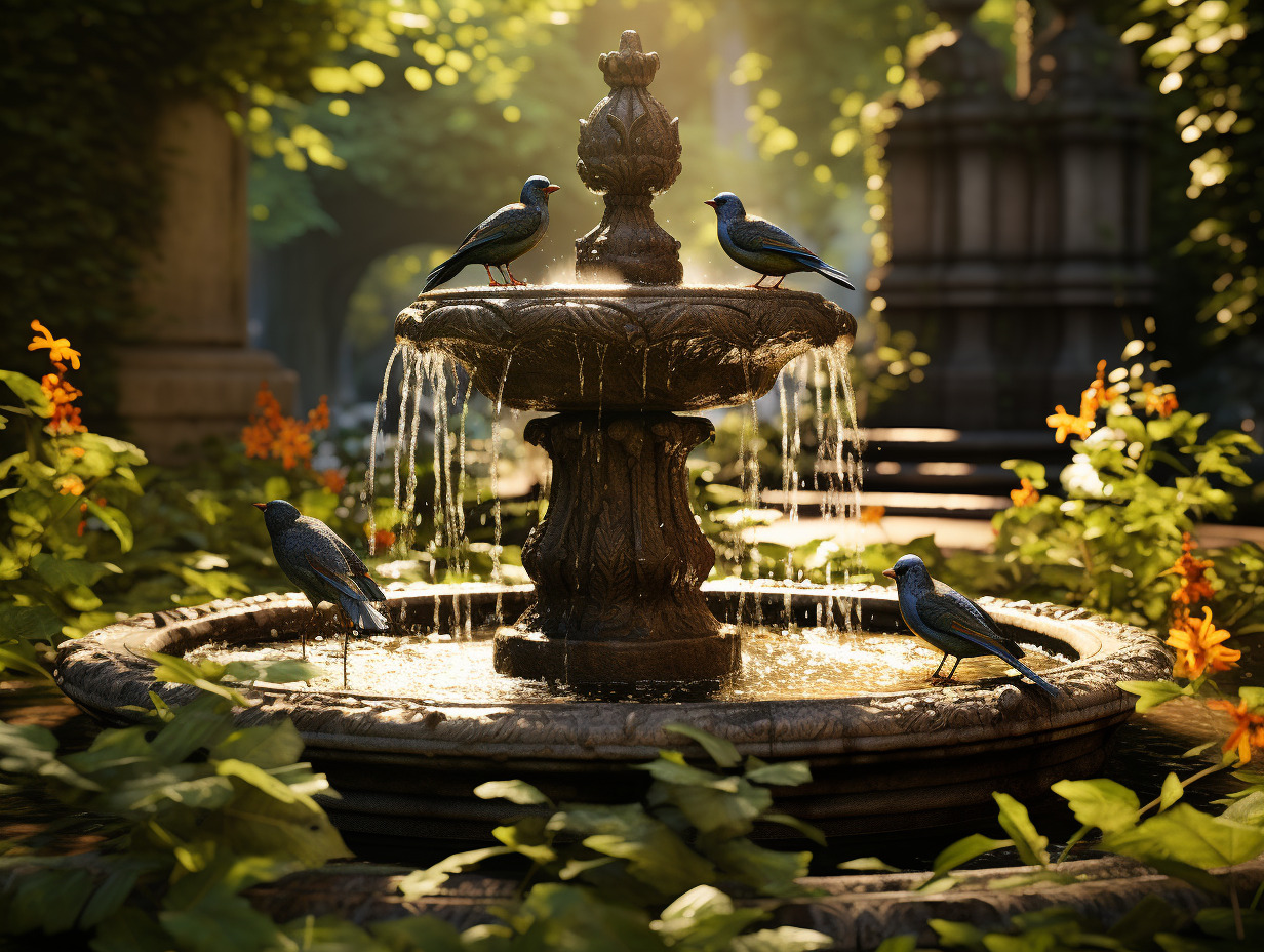 fontaine oiseaux