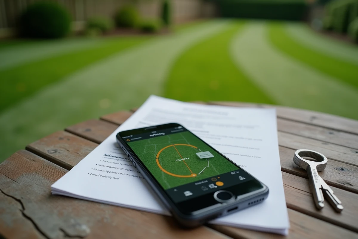 Application mobile de robot tondeuse Kress affichant une erreur de cartographie sur smartphone en extérieur