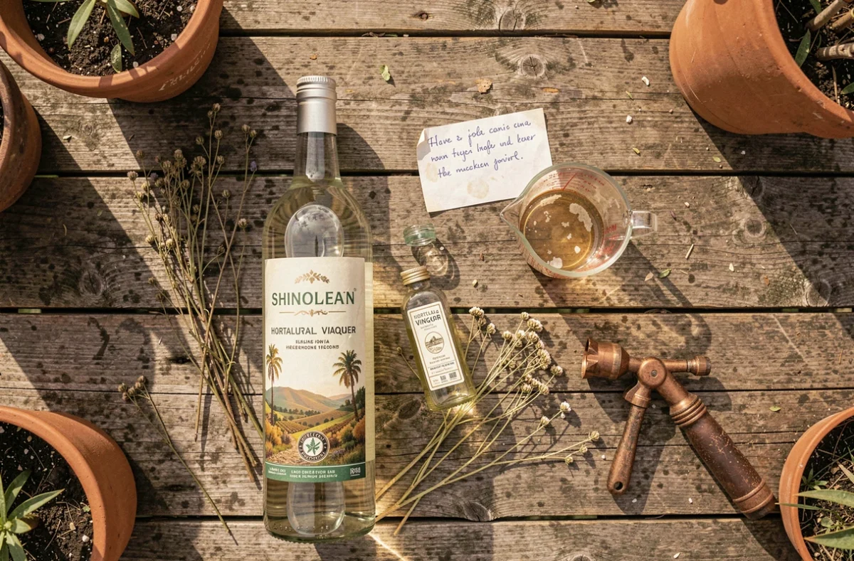 Comparatif de bouteilles de vinaigre blanc et vinaigre horticole pour désherber naturellement