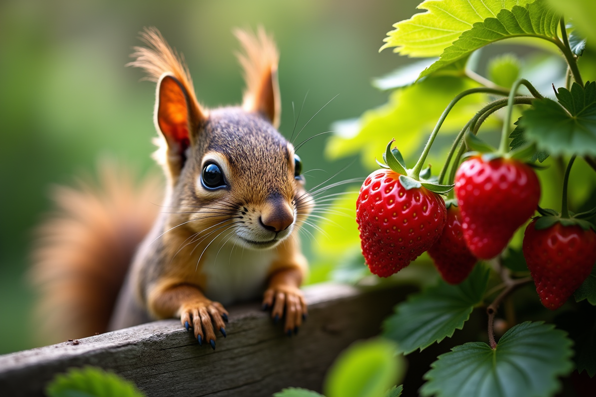 fraises écureuils