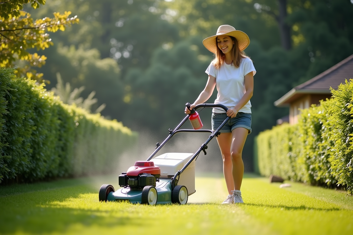Jeune femme appliquant de l