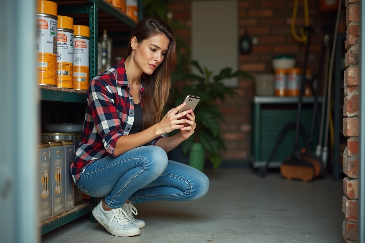 Jeune femme scannant un reçu d